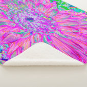 Cool rosa Blau und Lila Künstlerische Dahlia Blüte Sherpadecke (3/4)