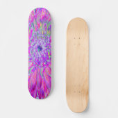 Cool rosa Blau und Lila Künstlerische Dahlia Blüte Skateboard (Vorderseite)
