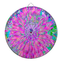 Cool-rosa, blaue und Lila Kaktus-Dahlia-Explosion Dartscheibe