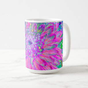 Cool-rosa, blaue und Lila Kaktus-Dahlia-Explosion Kaffeetasse