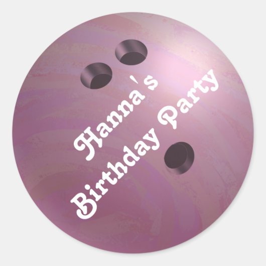Cool rosa Bowling Ball Custom Party Sticker (Vorderseite)