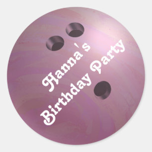 Cool rosa Bowling Ball Custom Party Sticker