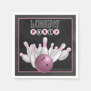 Cool rosa Bowling Party Papers Napkins Serviette