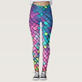 Cool rosa Farbenfrohe Meerjungfrau Schwanz Scales  Leggings