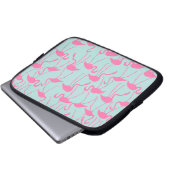 Cool rosa Flamingo-Muster Laptopschutzhülle (Vorne Knopf)