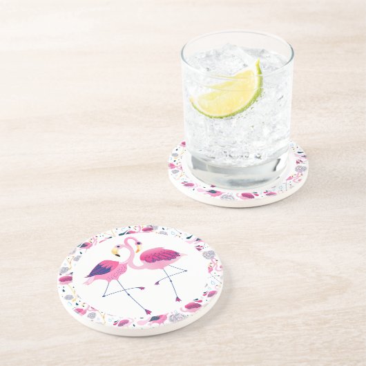 Cool-rosa-Flamingos-Illustration Untersetzer (Seite)