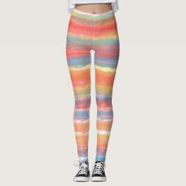 Cool rosa gelbe Streifen Leggings