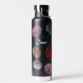 Cool rosa-gelbe Zinnia-Blume Trinkflasche (Links)