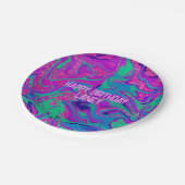 Cool rosa Lila Glitzer Girl Birthday Slime Party Pappteller (Schrägansicht)