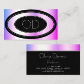 Cool rosa Lila Ombre Monogram Schönheitsmode Visitenkarte (Vorne/Hinten)