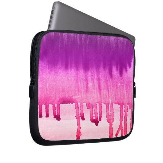 Cool rosa Lila Wasserfarbe Ombre Design Laptopschutzhülle (Vorne Rechts)