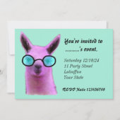 Cool-Rosa-Llama-individuelle Einladungen (Vorderseite)