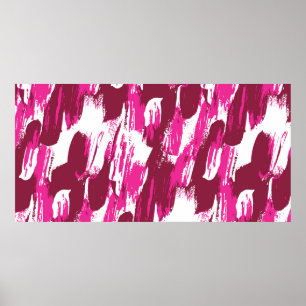 Cool rosa Pinselstriche, modern, nahtlos Poster