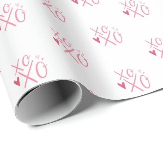 Cool rosa "XOXO" Herzlich Willkommen am Valentinst Geschenkpapier (Rolleneckpunkt)
