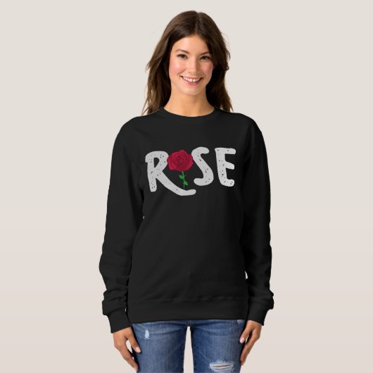 Cool Rose Simple Line Rose Sweatshirt (Vorne ganz)