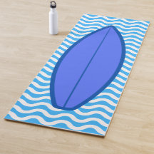 Cool Royal Blue Waves Surfen Yoga Mat