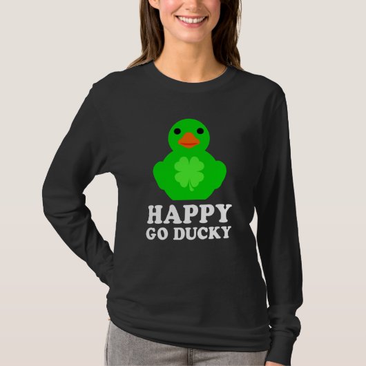 Cool Rubber Duck Lucky Go Ducky St Patrick's Day T-Shirt (Vorderseite)