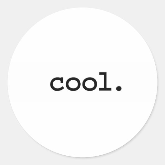 cool. runder aufkleber (Vorderseite)