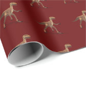 Cool Running Deinonychus Dinosaur Geschenkpapier (Rolleneckpunkt)