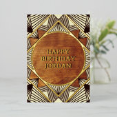 Cool rustikale Retro-Maskuline Personalisiert Gebu Folieneinladung (Stehend vorne)