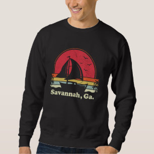 Cool Sailboat Vintag Boat Sailor Georgia Savannah Sweatshirt