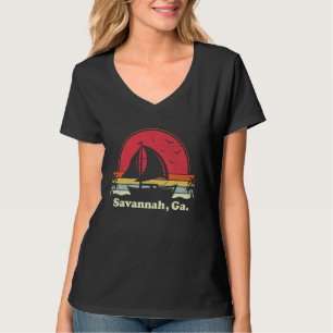 Cool Sailboat Vintag Boat Sailor Georgia Savannah T-Shirt