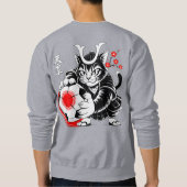 Cool Samurai Cat Soccer For Anime & Art Lovers Sweatshirt (Rückseite)