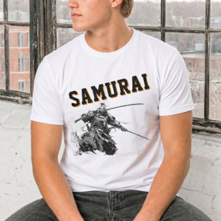 Cool Samurai Ink Wash Painting Japanese Warrior T-Shirt