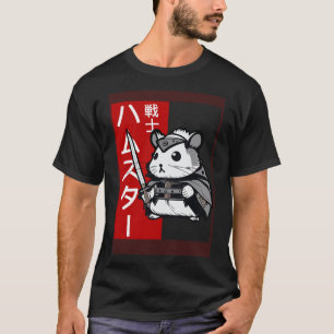 Cool Samurai Warrior Hamster mit japanischem Schre T-Shirt