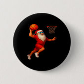 Cool Santa Basketball Player Dunking Xmas Christma Button (Vorderseite)