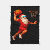 Cool Santa Basketball Player Dunking Xmas Christma Fleecedecke (Vorderseite)