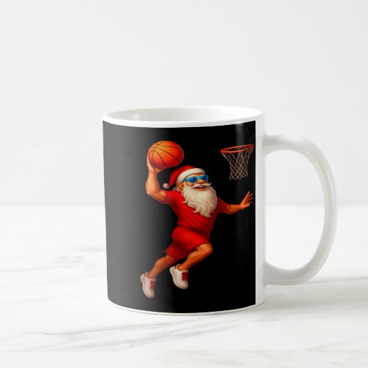 Cool Santa Basketball Player Dunking Xmas Christma Kaffeetasse (Rechts)