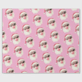 Cool Santa Bubble Gum Sunglasses Christmas Pink Geschenkpapier (Flach)