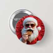 Cool Santa Claus Button (Vorne & Hinten)