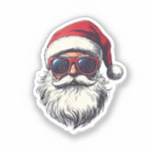 Cool Santa Claus Face Retro Sunglasses Christmas M Aufkleber (Vorderseite)