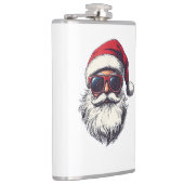 Cool Santa Claus Face Retro Sunglasses Christmas M Flachmann (Rechts)