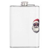 Cool Santa Claus Face Retro Sunglasses Christmas M Flachmann (Rückseite)