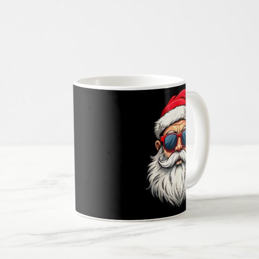 Cool Santa Claus Face Retro Sungles Christmas Men Kaffeetasse (VorderseiteRechts)
