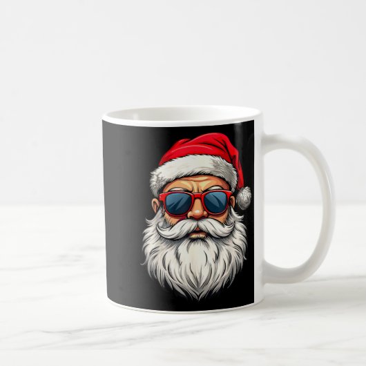 Cool Santa Claus Face Retro Sungles Christmas Men  Kaffeetasse (Rechts)