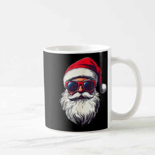 Cool Santa Claus Face Retro Sungles Christmas Men Kaffeetasse (Rechts)
