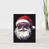 Cool Santa Claus Face Retro Sungles Christmas Men Karte (Vorderseite)
