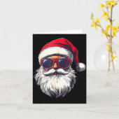 Cool Santa Claus Face Retro Sungles Christmas Men  Karte (Gelbe Blume)