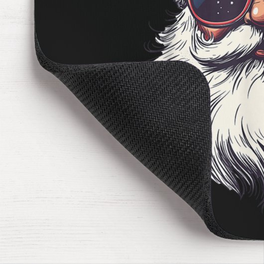Cool Santa Claus Face Retro Sungles Christmas Men Mousepad (Ecke)