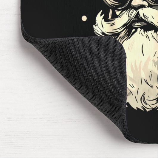 Cool Santa Claus Face Retro Sungles Christmas Men  Mousepad (Ecke)