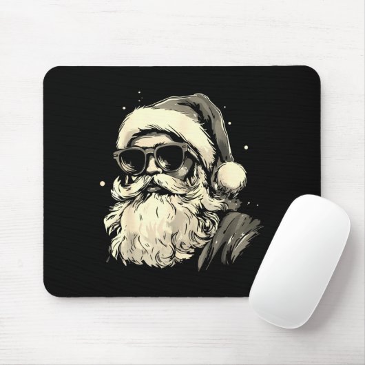 Cool Santa Claus Face Retro Sungles Christmas Men Mousepad (Mit Mouse)