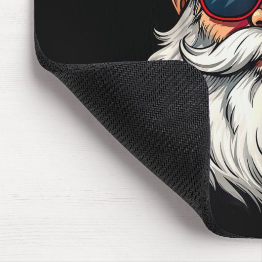 Cool Santa Claus Face Retro Sungles Christmas Men Mousepad (Ecke)