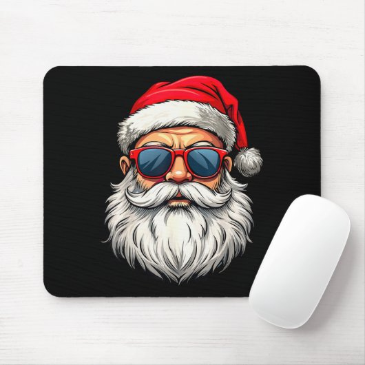 Cool Santa Claus Face Retro Sungles Christmas Men Mousepad (Mit Mouse)