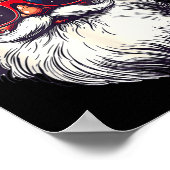 Cool Santa Claus Face Retro Sungles Christmas Men  Poster (Ecke)