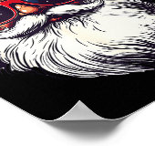 Cool Santa Claus Face Retro Sungles Christmas Men Poster (Ecke)