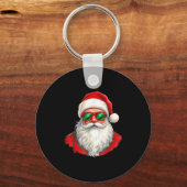 Cool Santa Claus Face Retro Sungles Christmas Men Schlüsselanhänger (Vorderseite)